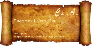 Csetneki Attila névjegykártya